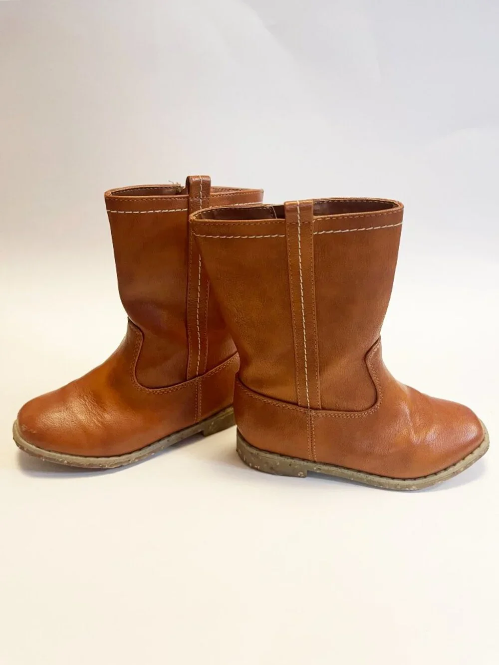 Cat & Jack Toddler Girls Brown Riding Boots Size 8 Side Zip Floral Lining
